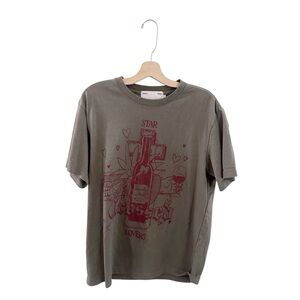 Sundae School Star Crossed Lovers Wine T-shirt Tee Grey Cotton